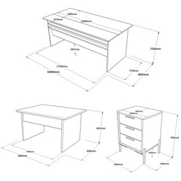 Hanah Home Vs7-Cga Conjunto de Muebles de Oficina